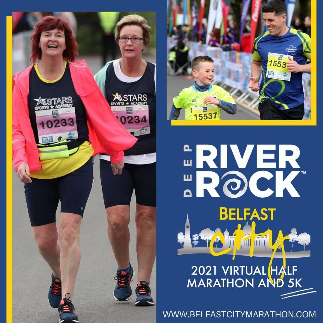 5K option added to 2021 Deep RiverRock Belfast City Virtual Half Marathon May Bank Holiday Weekend
